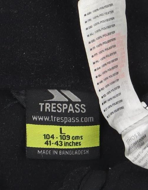 Trespass Womens Black Fleece Waistcoat L Zip Pockets Lightweight Outdoor