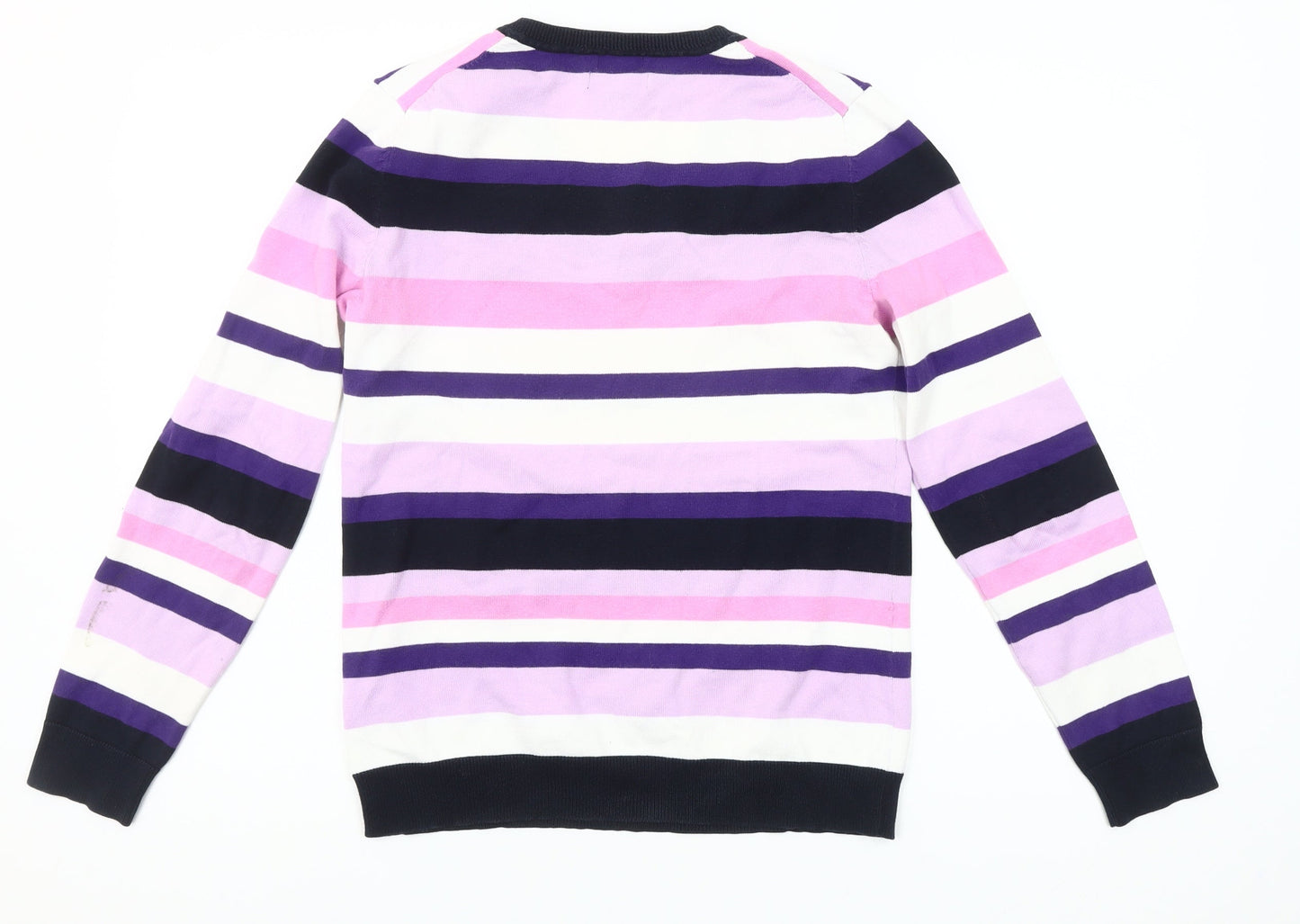 Tommy Hilfiger Womens Multicoloured V-Neck Cotton Blend Jumper Size M