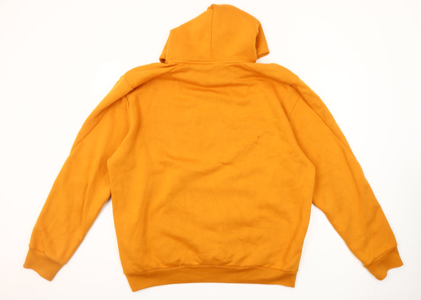 Adidas Men's Orange XL Pullover Hoodie with Logo Graphic