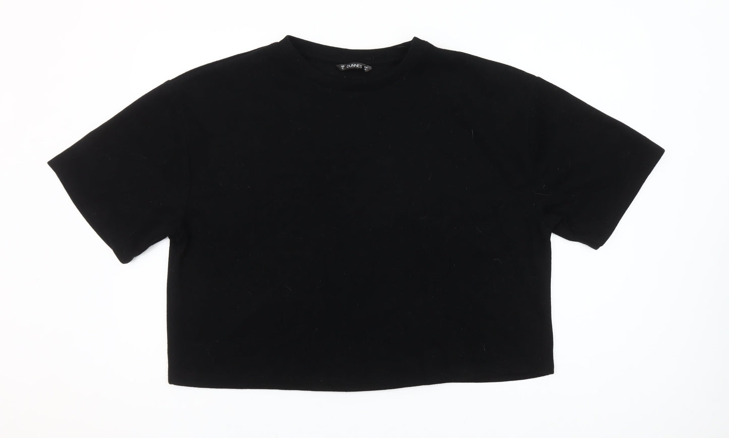 Dunnes Stores Womens Black Cropped T-Shirt Size 12