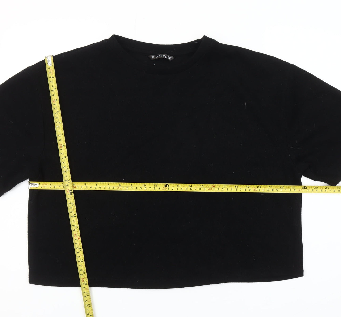 Dunnes Stores Womens Black Cropped T-Shirt Size 12