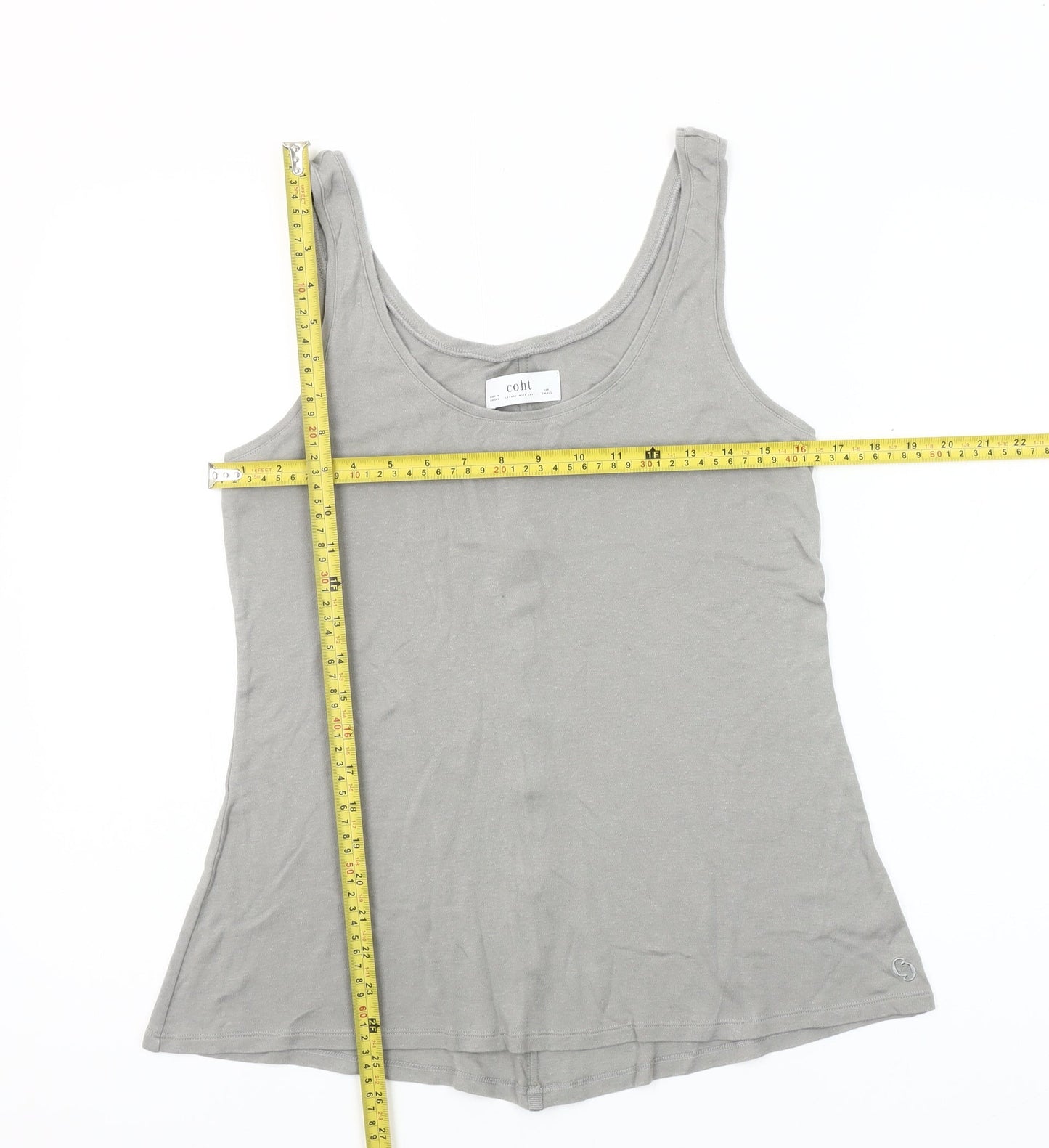 Coht Women Grey Basic Linen Lyocell Tank Top Size S