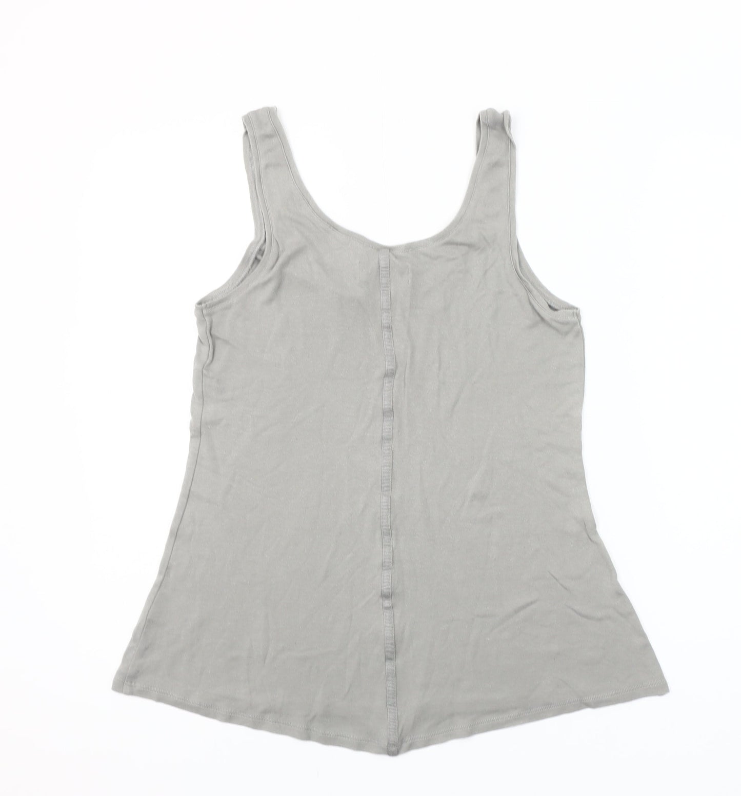 Coht Women Grey Basic Linen Lyocell Tank Top Size S