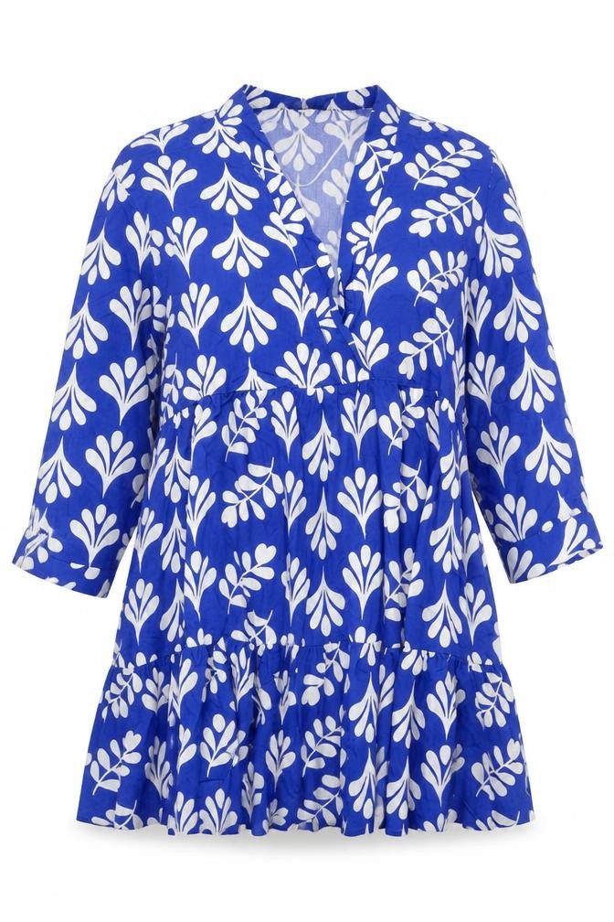 Dunnes Women’s Blue Floral Ruffle Short Dress Size XL