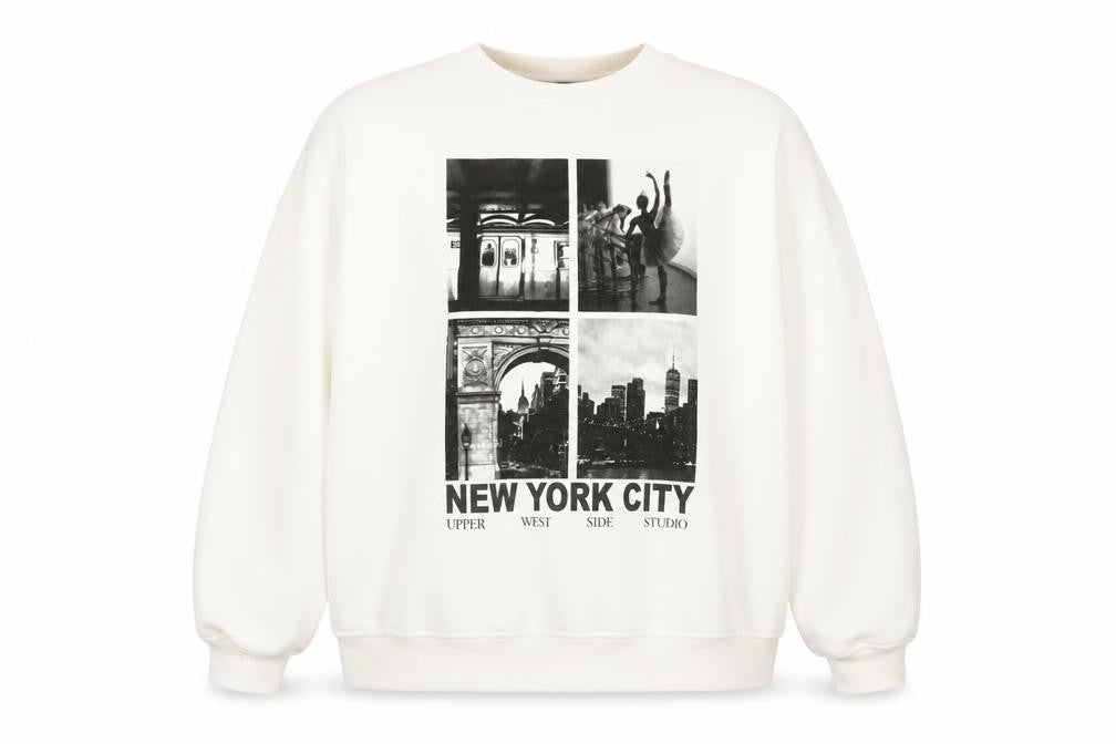 Dunnes Womens White New York City Graphic Pullover Sweatshirt XXL