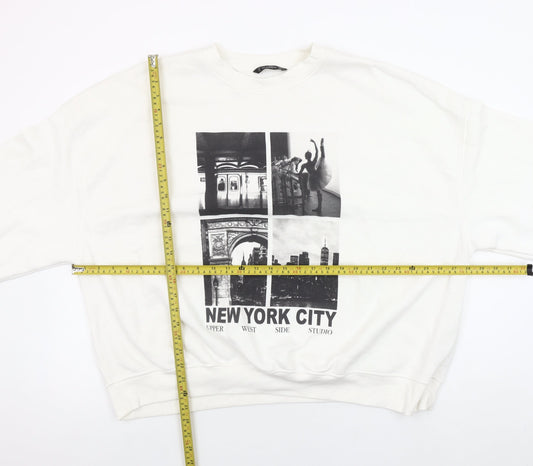 Dunnes Womens White New York City Graphic Pullover Sweatshirt XXL