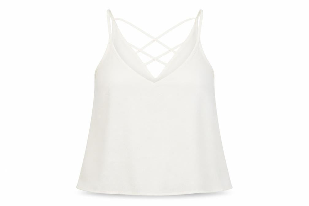 River Island Women’s Ivory Strappy Camisole Vest Top Size 8