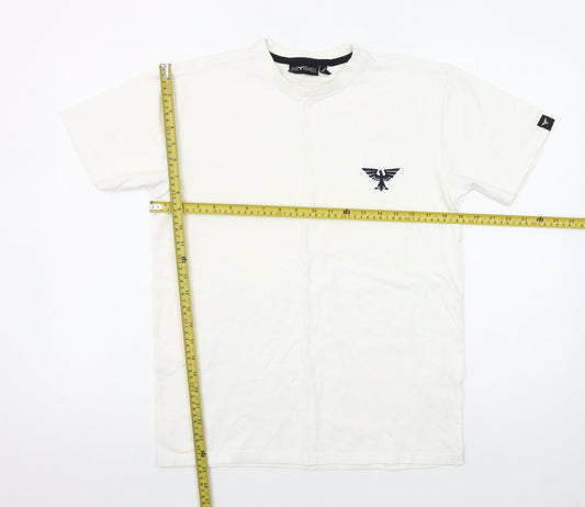 Phenix Men’s White Cotton Stretch Crew Neck Logo T-Shirt Size M