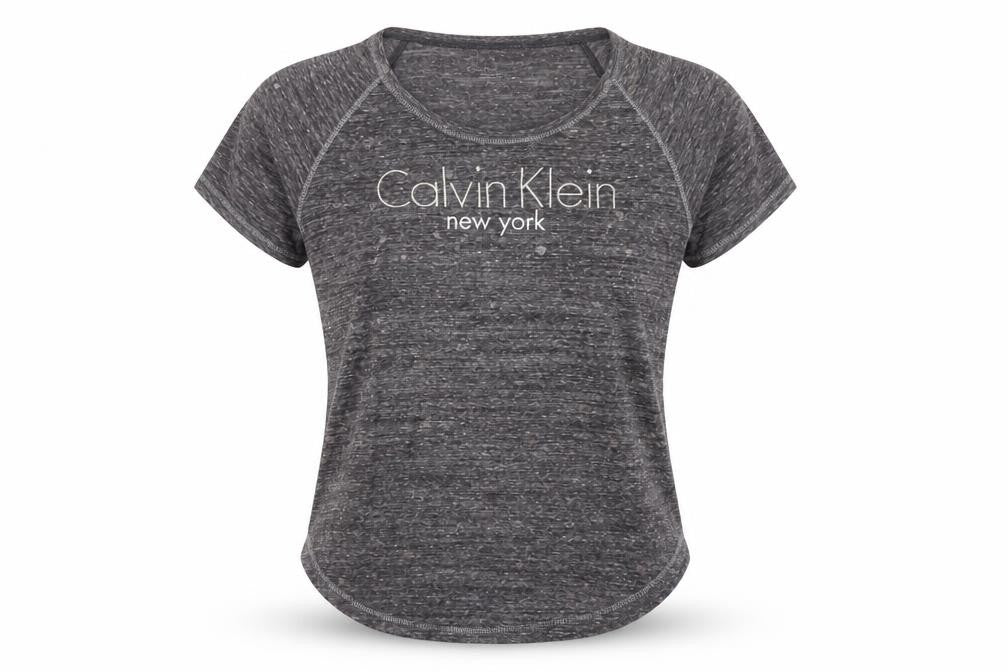 Womens UK Size M Calvin Klein Grey Cotton Blend T-Shirt