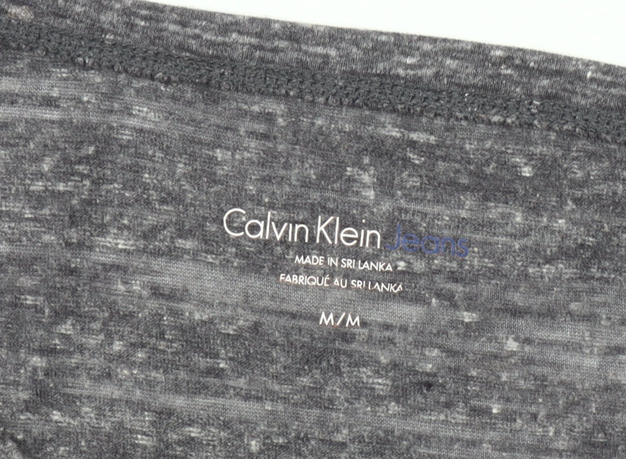 Calvin Klein Women’s Grey Logo Raglan Short Sleeve T-Shirt Size M