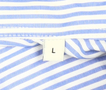 Jack & Jones Premium Men's Blue Striped Button-Up Shirt L