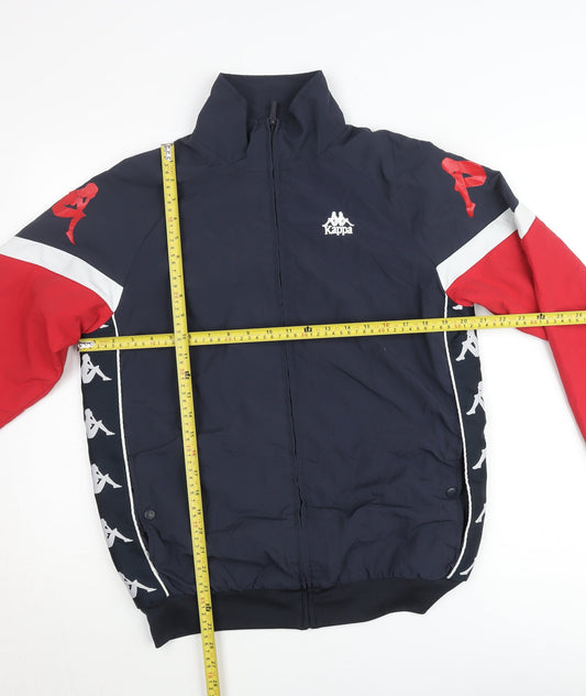 Kappa Mens Blue Red Full Zip Retro Bomber Jacket Size M