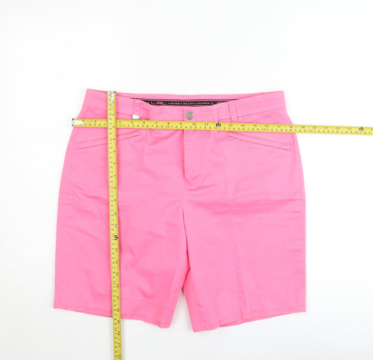 Lauren Ralph Lauren Women's Pink Chino Shorts Size 14 Stretch Cotton