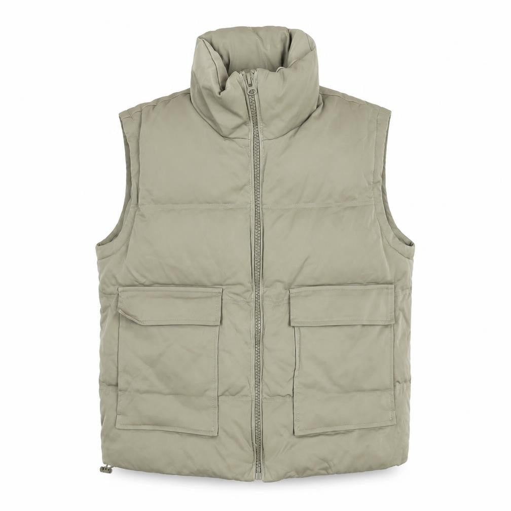 Topshop Women’s Beige Puffer Waistcoat UK 8 with Pockets