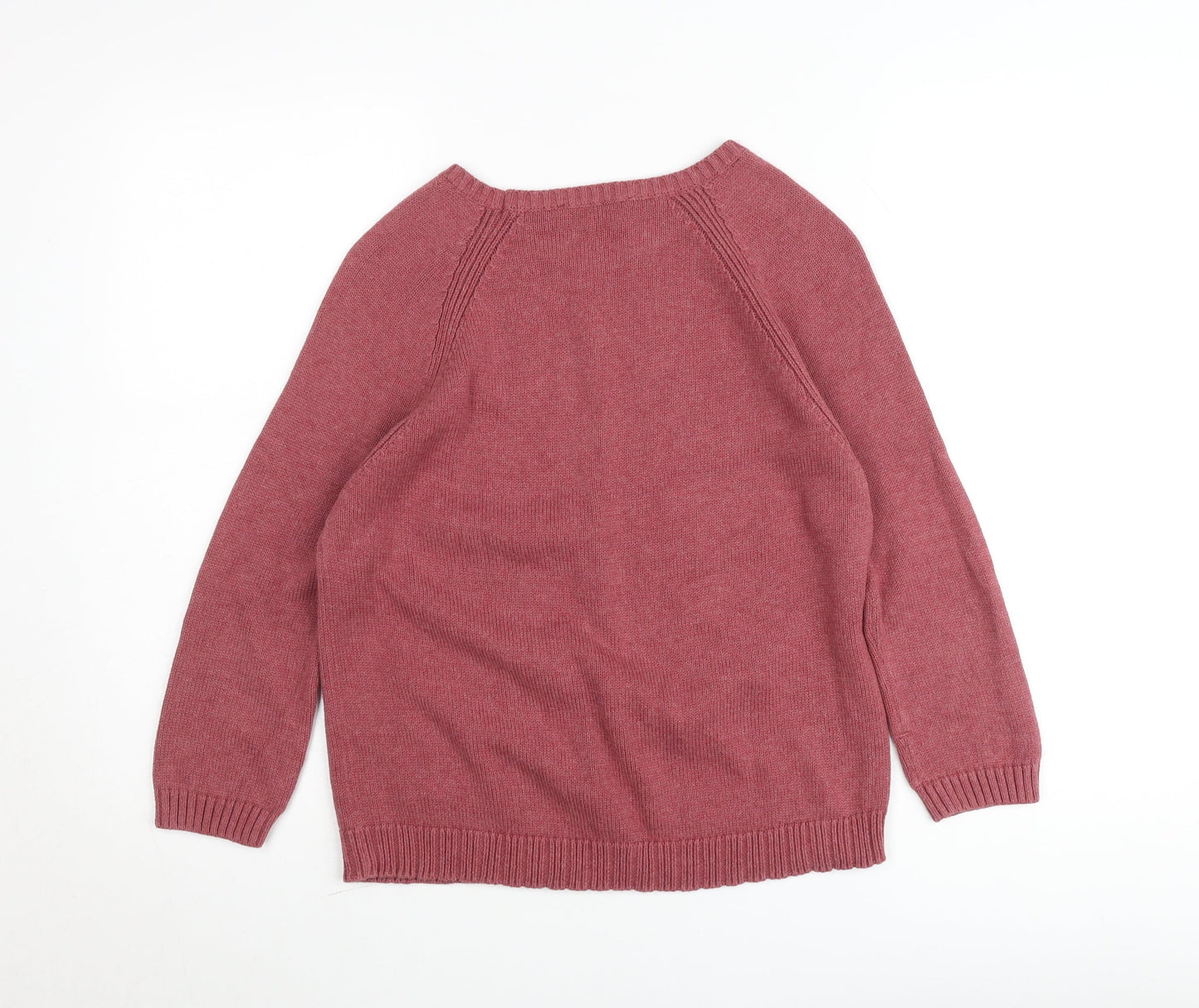 Seasalt Women Pink Organic Cotton Crew Neck Jumper UK 10