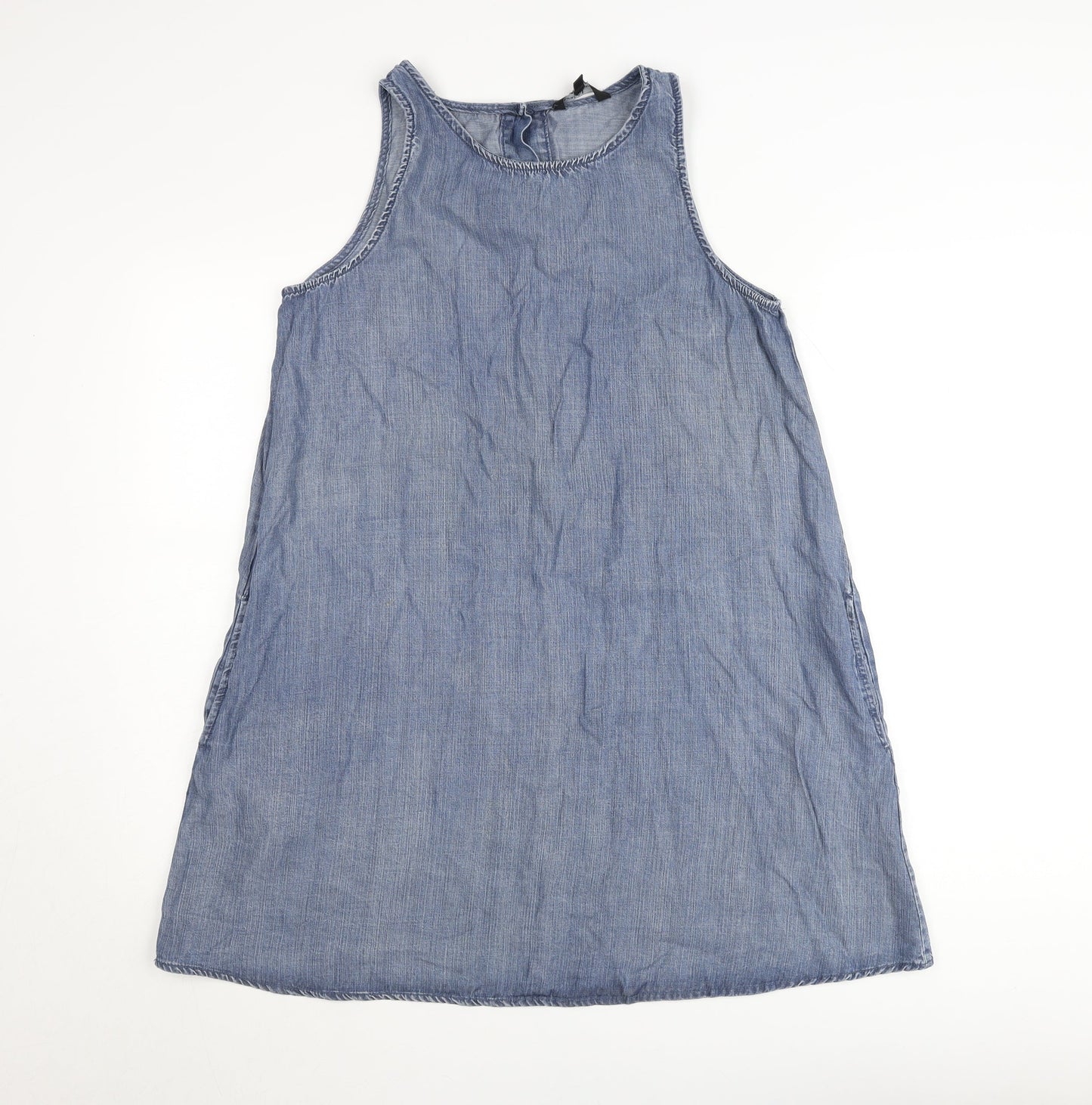 Velvet Heart Women's Blue Chambray Sleeveless Shift Dress Size S