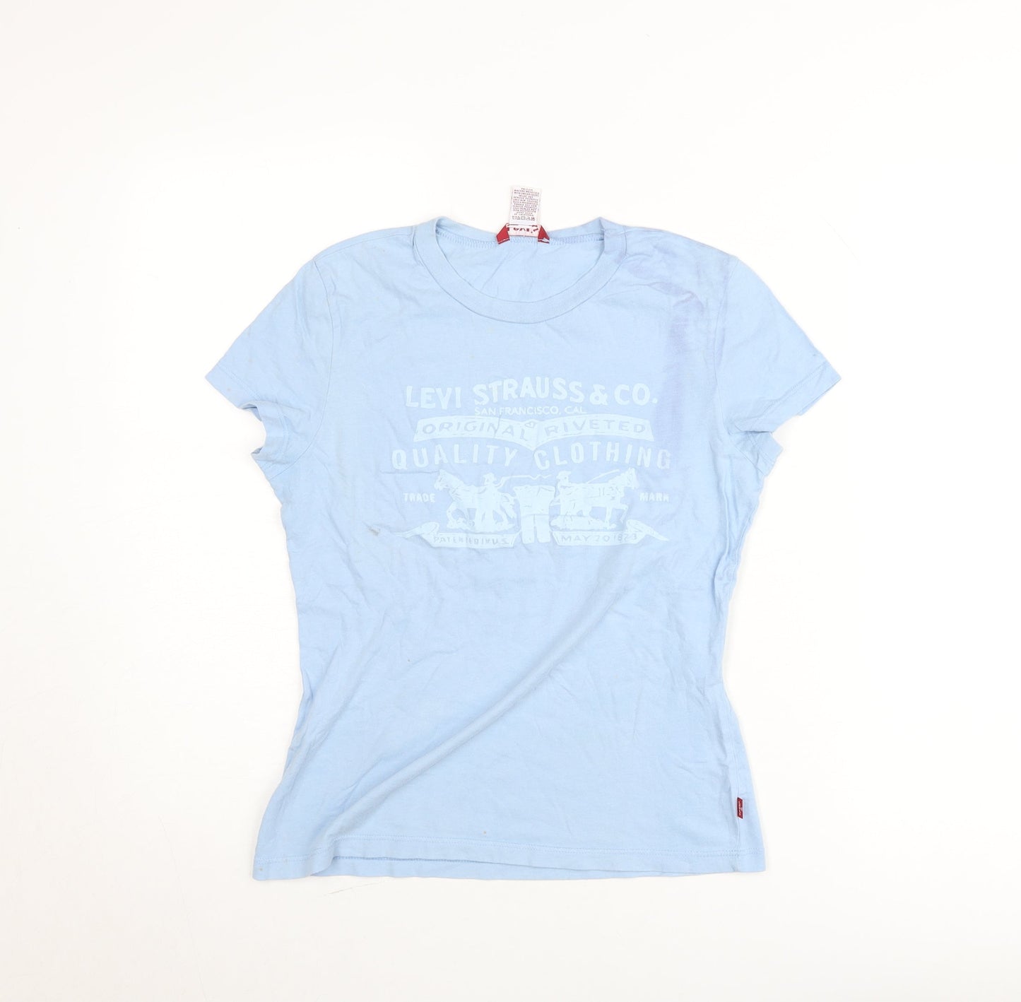 Levi's Womens Blue Basic Cotton Short Sleeve Crew Neck T-Shirt Size S