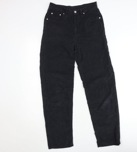 Vanilla Teens Black Corduroy High Rise Trousers Size 14