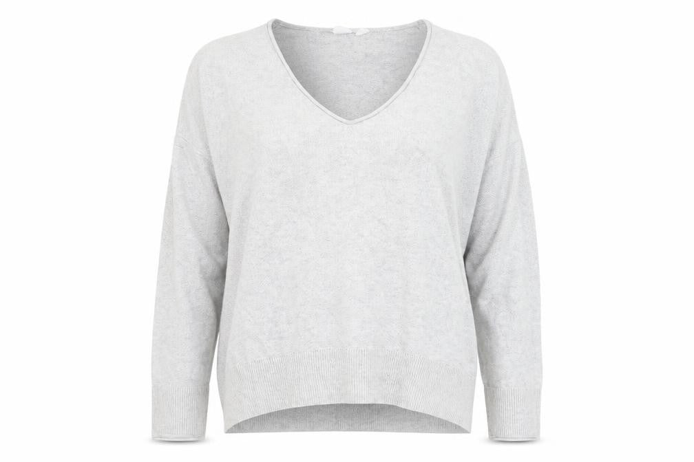 Gap Women’s Grey V-Neck Knit Jumper Size M Lightweight Pullover
