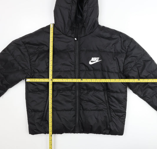 Nike Womens Black Therma-Fit Hooded Puffer Jacket M