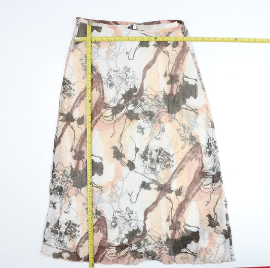 Adini Women’s Multicoloured Midi A-Line Floral Skirt Size M
