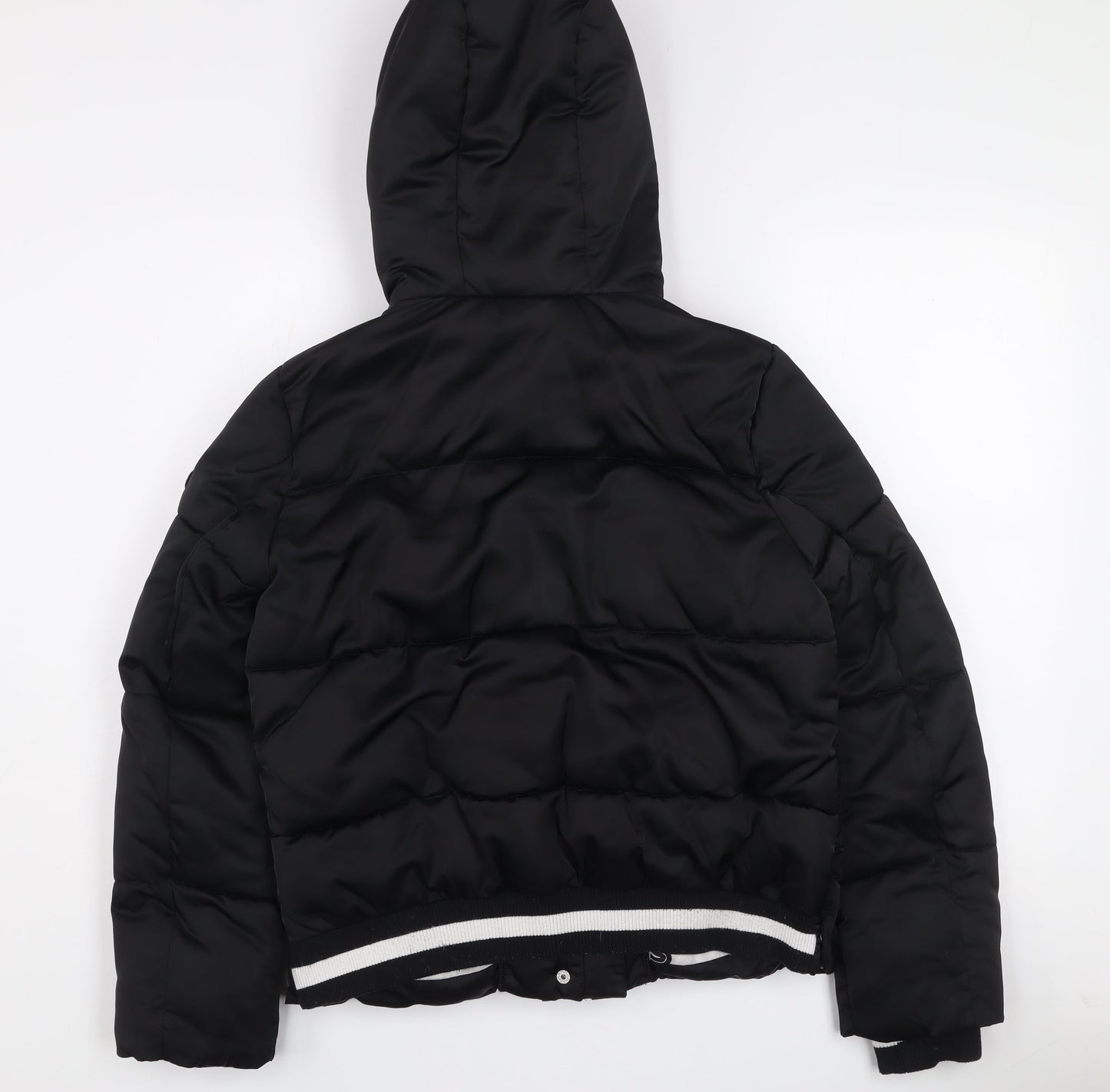 Guess Women's Black Hooded Puffer Jacket Size S Casual Winter Coat