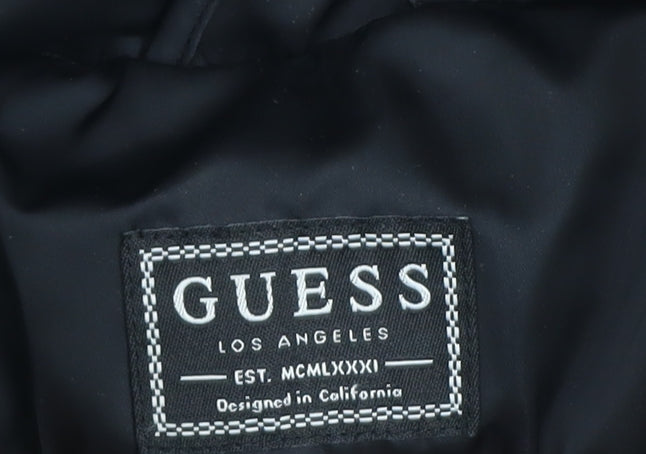Guess Women's Black Hooded Puffer Jacket Size S Casual Winter Coat