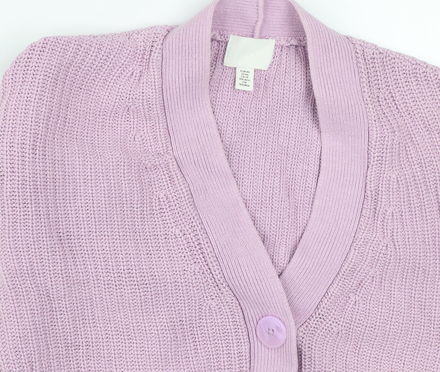 H&M Women’s Purple Chunky Knit Button Cardigan XS