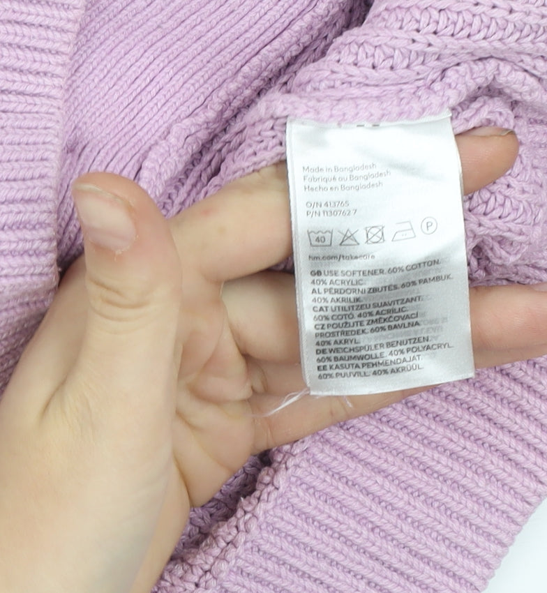 H&M Women’s Purple Chunky Knit Button Cardigan XS
