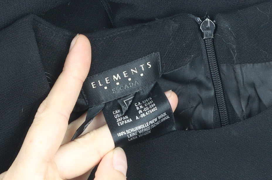 Escada Elements Women's Black Wool Sheath Dress Size 8