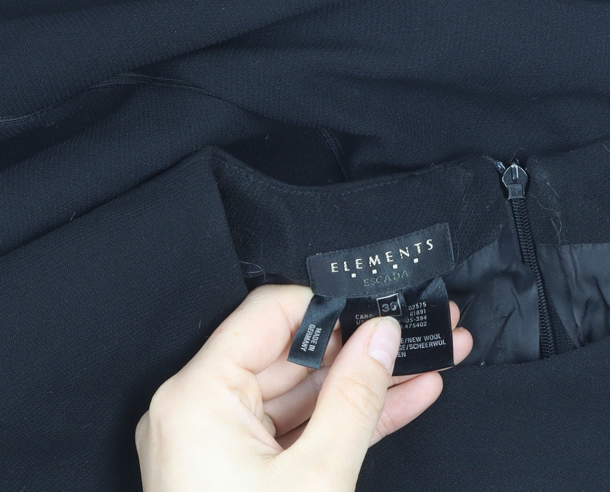 Escada Elements Women's Black Wool Sheath Dress Size 8