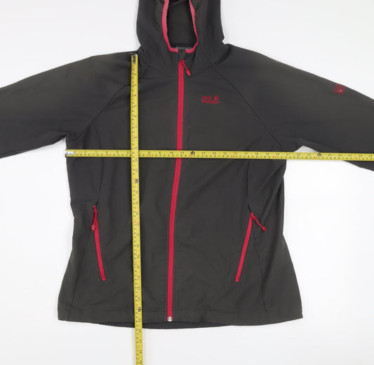 Jack Wolfskin Women's Grey Softshell Hooded Jacket Size 18