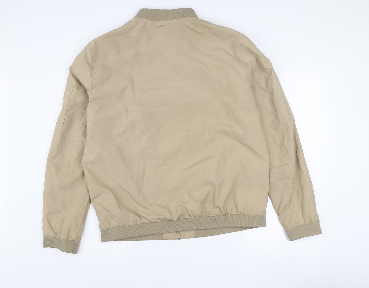 Jack & Jones Men’s Beige XL Bomber Jacket Full Zip Casual Style