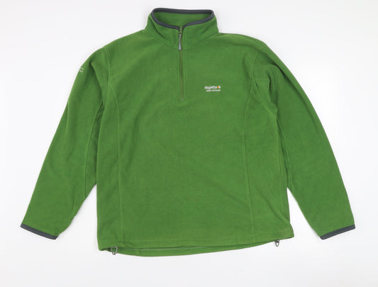 Regatta Men's Green Fleece 1/2 Zip Pullover Sweatshirt L