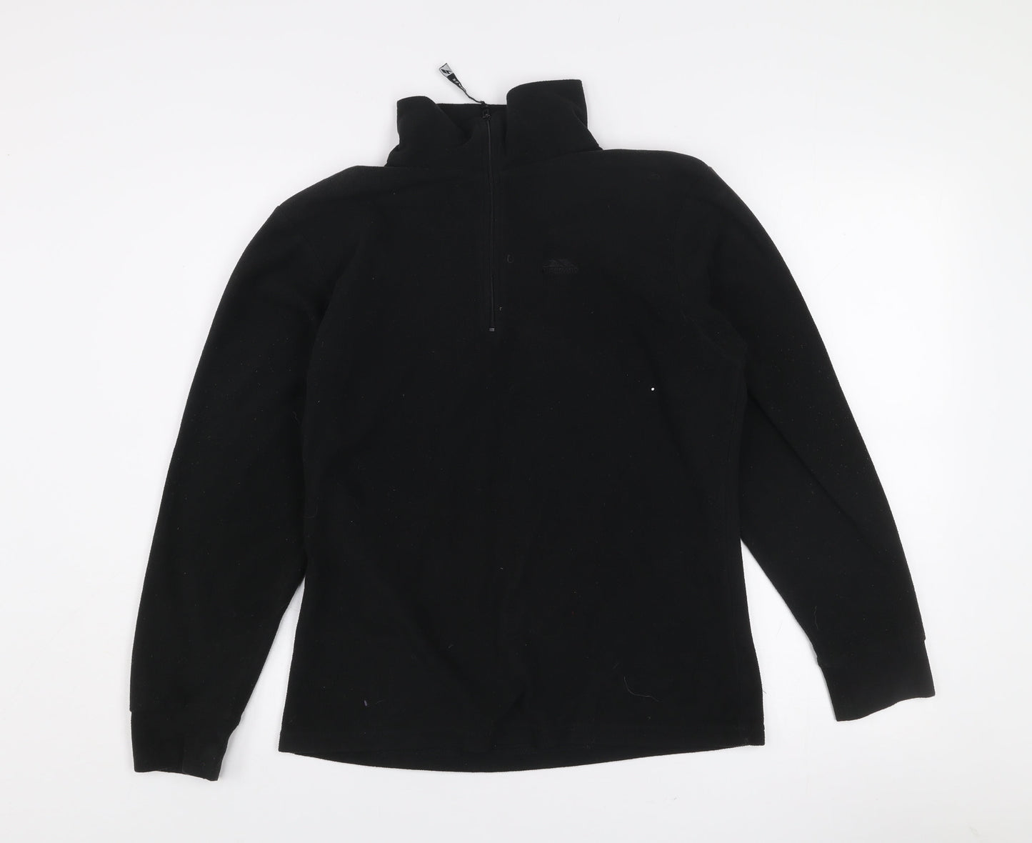 Trespass Women Black Fleece Pullover Sweatshirt Medium 1/2 Zip Warm Winter Top