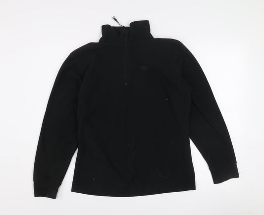 Trespass Women Black Fleece Pullover Sweatshirt Medium 1/2 Zip Warm Winter Top