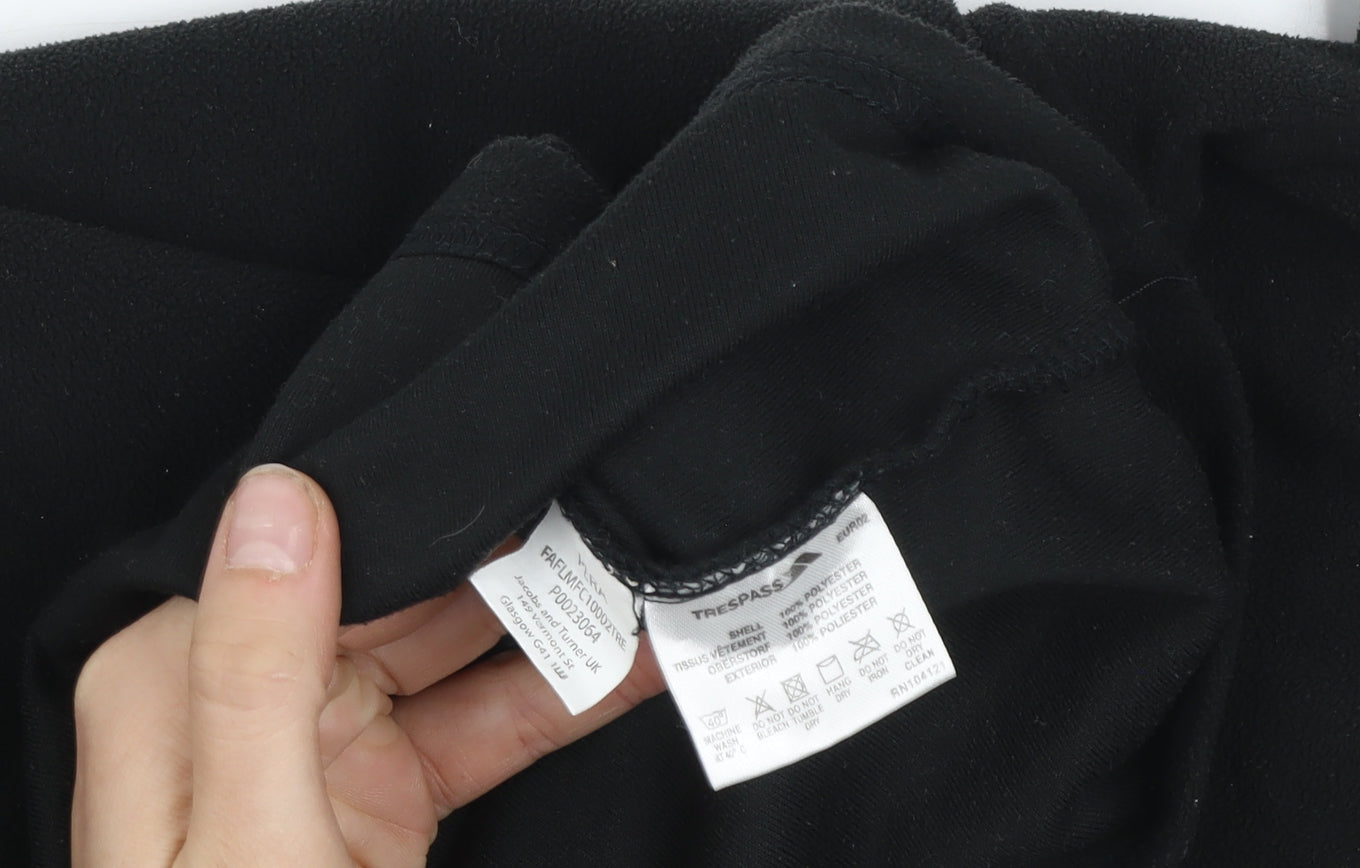 Trespass Women Black Fleece Pullover Sweatshirt Medium 1/2 Zip Warm Winter Top