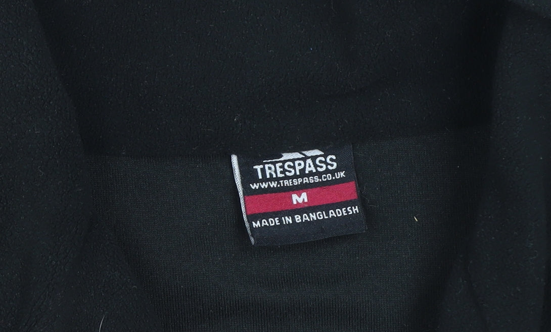 Trespass Women Black Fleece Pullover Sweatshirt Medium 1/2 Zip Warm Winter Top