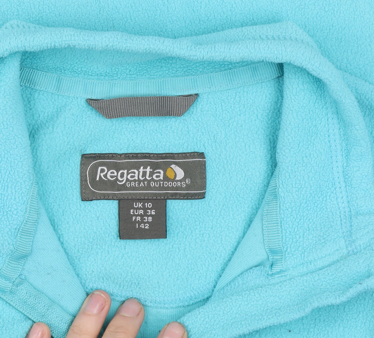 Regatta Women's Blue Fleece 1/2 Zip Pullover UK 10 Outdoor Sweatshirt