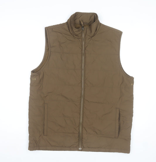 Lands' End Men's Brown M 38in Padded Bodywarmer Waistcoat