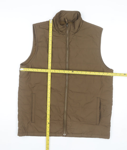 Lands' End Men's Brown M 38in Padded Bodywarmer Waistcoat