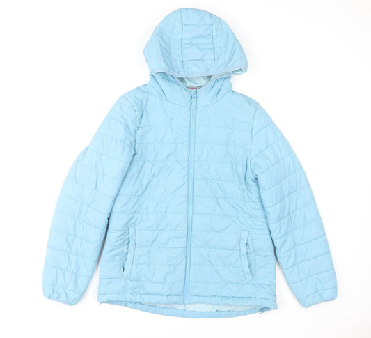 Peter Storm Womens Blue Size 10 Quilted Hooded Puffer Jacket