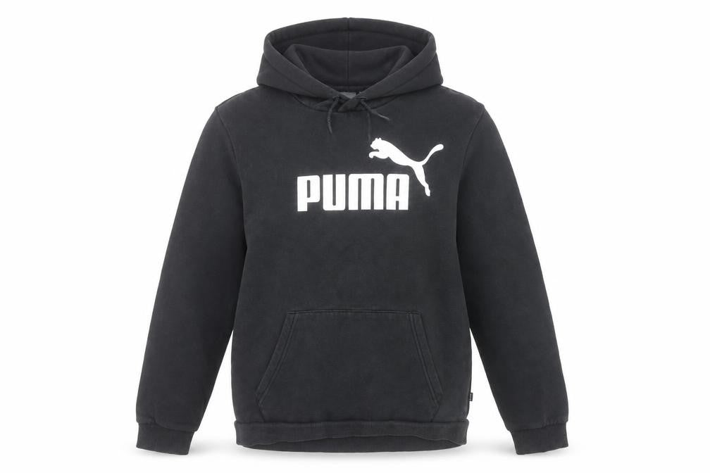 Front view of Puma Women's Black Pullover Hoodie, size S, Cotton Blend