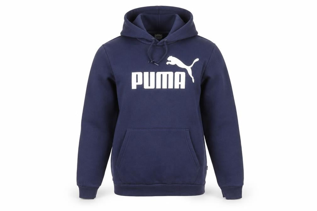Front view of Puma Women's Navy Pullover Hoodie Small Cotton Blend Logo Sweatshirt