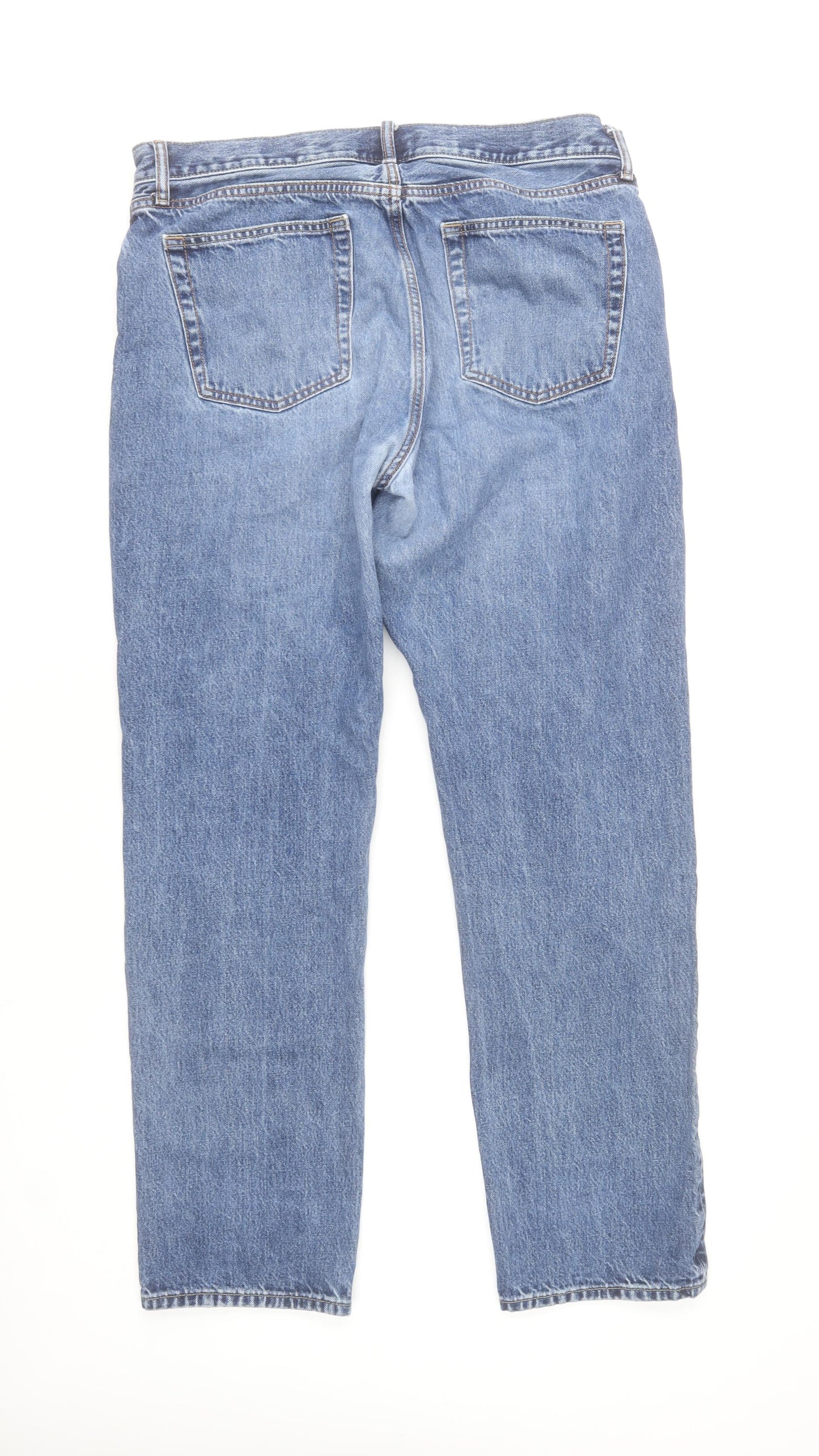UNIQLO Men’s Blue 35x32 Straight Leg Denim Jeans Cotton Regular Fit