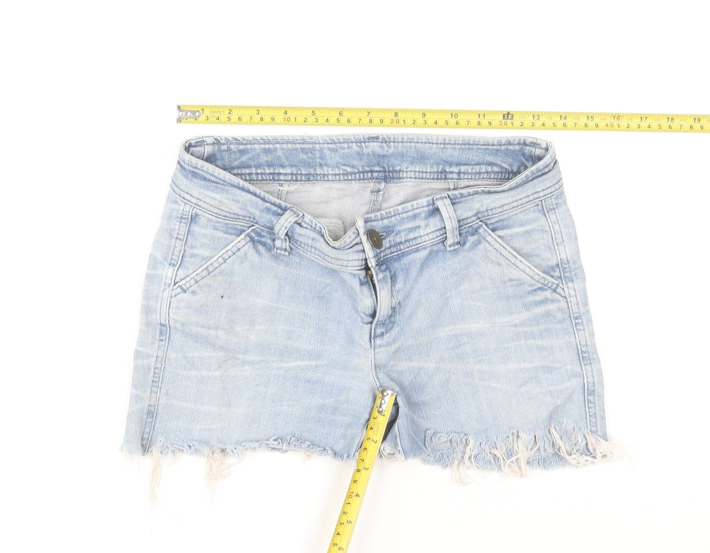 United Colors of Benetton Girls Blue Denim Cut-Off Shorts Size 12 Years