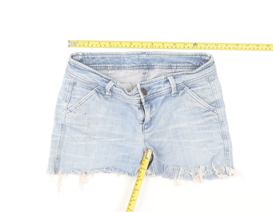United Colors of Benetton Girls Blue Denim Cut-Off Shorts Size 12 Years