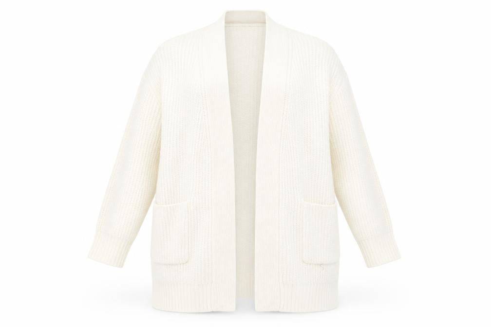 Zara Women's Ivory Chunky Knit Open Cardigan Size 12