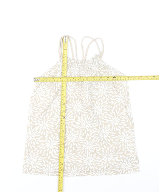 Gap Kids Girls Beige Floral Cotton Camisole Tank Top 10-11 Years
