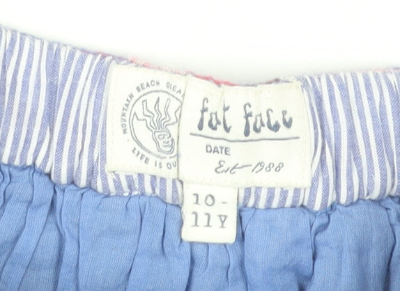 Fat Face Girls Multicoloured 10-11 Years A-Line Cotton Checked Skirt